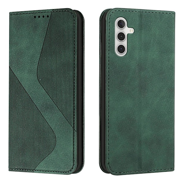 Samsung Galaxy A25 Fodral, PU Läder Flipfodral Magnetisk Stängning Plånbok Kortplatser Ställ Green Samsung Galaxy A25