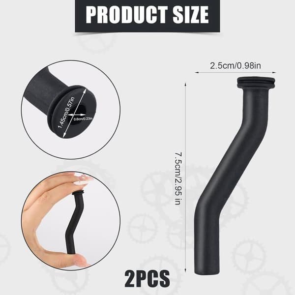 2 x 7,5 cm gummisugeslanger til benzinmotorer, holdbar reservedel til traktorer