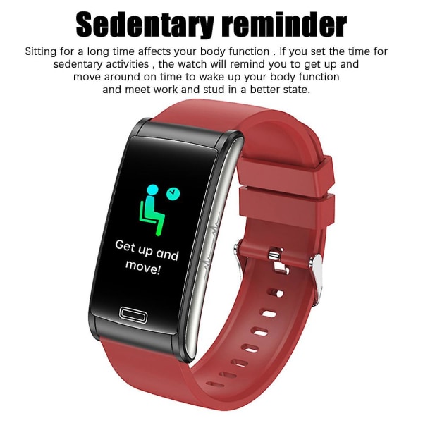 EKG Ppg Hrv Smart Watch Blodsockermätare Red