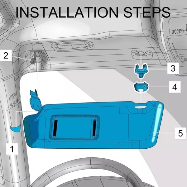2 stk Solskjerm Klips Klipsholder for Audi A1 A3 A4 A5 Q3 Q5