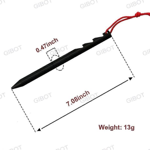 10-pack Campingtältpinnar, Spikar, Peg, Aluminiumlegering, Ultralätta, Extra Tunga, Svart