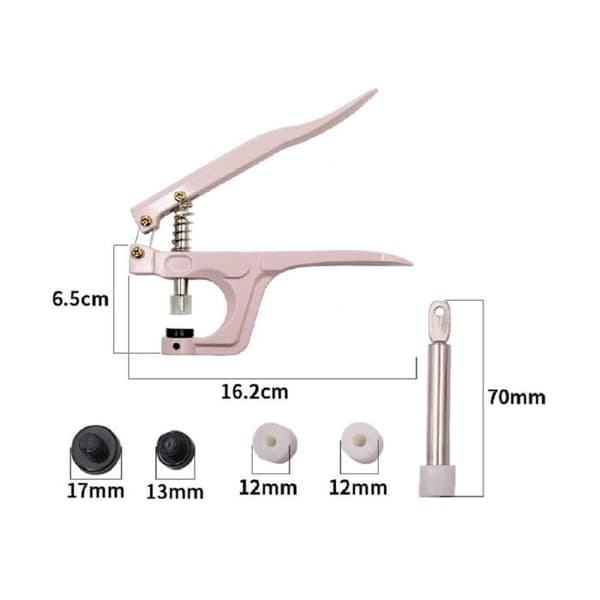 T5 tryckknappar - 1 set, metall, klädknappar - rosa - lämplig för DIY, hantverk, klädtillbehör