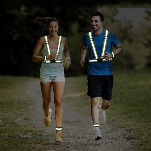 Reflexväst Justerbar Reflex Löparutrustning Hög Synlighet Väst Säkerhetsväst Standardstorlek Utomhus Jogging, Cykling, Promenader - grön