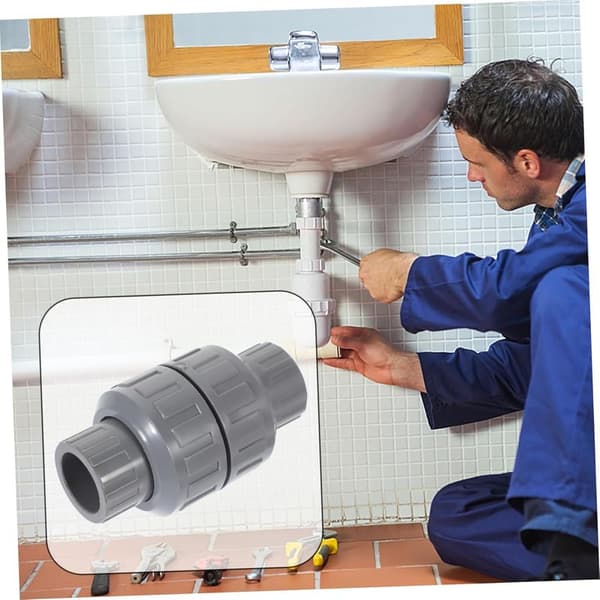 25 mm PVC envägs backventil, backventil för vatten och vätskor, högtemperaturbeständig, snabbkoppling, VVS och bevattning