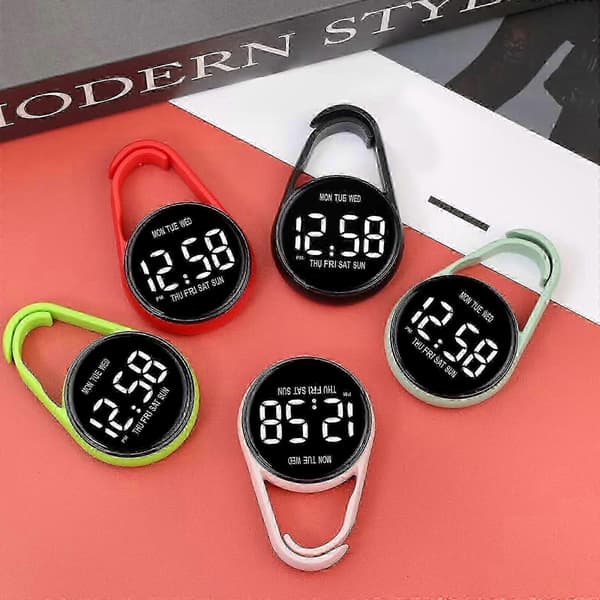 Berøringsskjerm Digitalt Lommeur, Vanntett, Nattlys, ABS, 3,8 cm, for Studenter, Kontor, Reise Black