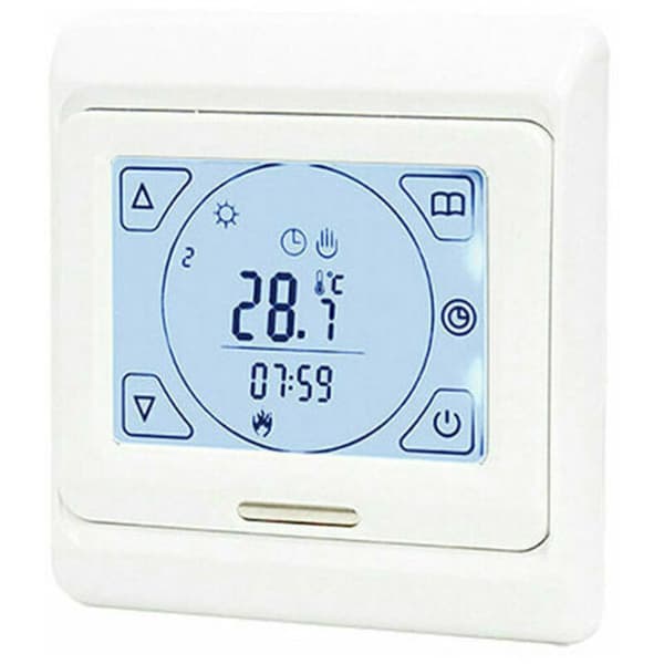 Programmerbar 16A elektrisk gulvvarmetermostat med føler, digital rumtermostat til gulvvarme, LCD-touchskærmsregulator