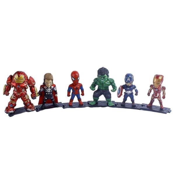 6 st/ set Avengers Actionfigurer Dekorationer Captain America Iron Man Samlarobjekt Mini The Avengers Barndekorationer