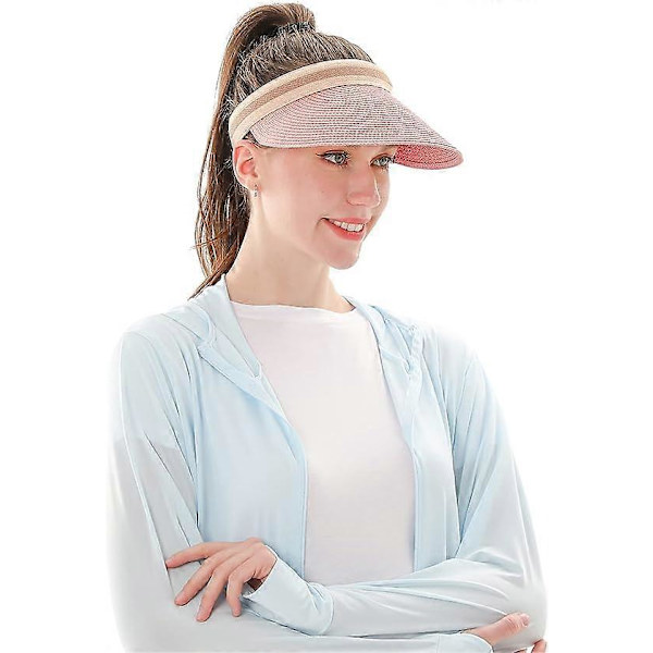 Stor dame strand strå golf solhat sommerhat, solhat Pink
