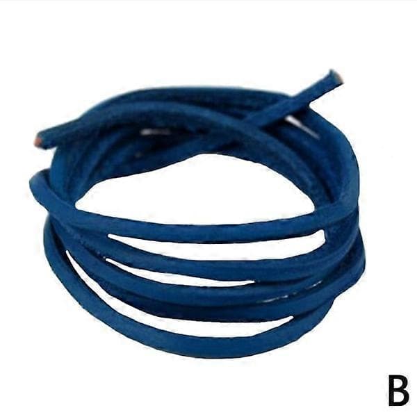 Långa 120 cm läderskosnören blue