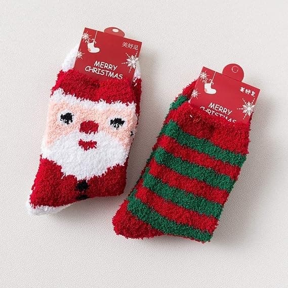Fuzzy, fluffy, hyggelige, varme, superbløde mikrofiber hjemmesko-sokker til kvinder - Perfekte hus-sokker til jul