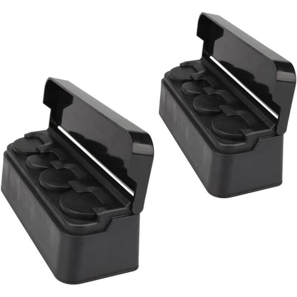 Svart bärbar bilmyntväska förvaringslåda myntorganisatör med lock (2-pack)