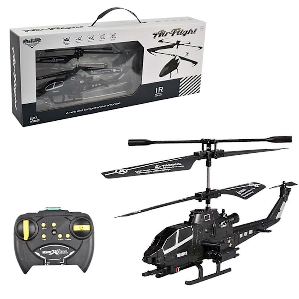 Uusi kaukosäädöllä toimiva helikopteri, 3,5 kanavaa RC-drone-helikopteri LED-valolla yöllä Black