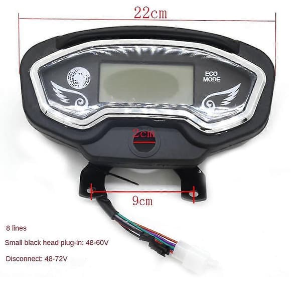 48-72V Elektrisk trehjulet cykel LCD-display Indikator Speedometer Instrumentpanel Strømhastighed Batteri, Gl