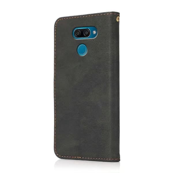 Tofarget skinndeksel med sømmer for LG K50 / Q60