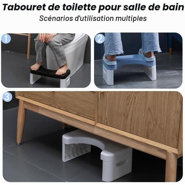 Sammenklappelig toiletfodskammel - 1 enhed - Robust polyurethan - Ergonomisk squat-hjælpemiddel - Til badeværelser