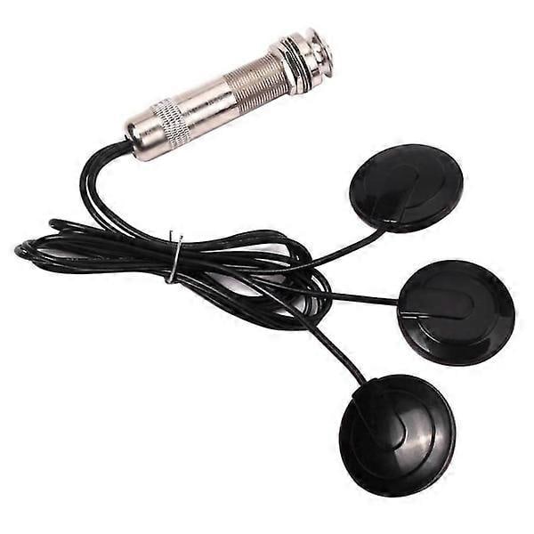 Gitarr Pickup Piezo Kontaktmikrofon Pickup 3 Transducer Pickup System För Akustisk 6.35mm