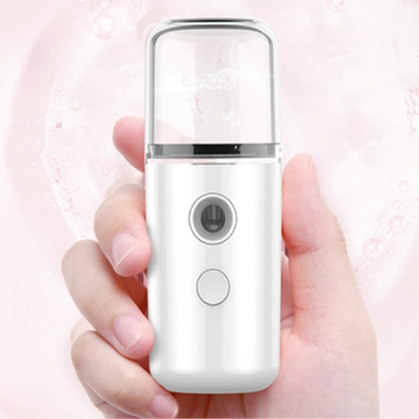 Nano Ansiktsmist Spray Lommeformat USB-Lading Vann Ansiktsfukter for Hydrering, Hvit