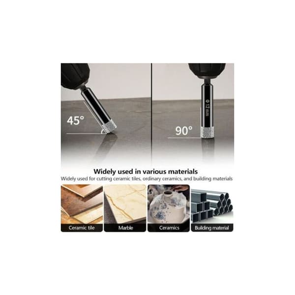 Professionelle diamantborebits til fliser, keramik, glas og sten - Sæt med 4 diamantborebits (6 mm, 8 mm, 10 mm