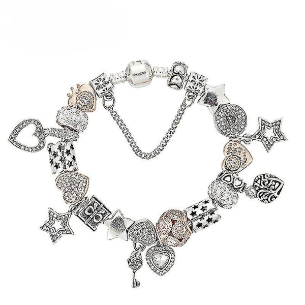 Säljer Pulcera Surtidor Crystal Charm Armband For Women Diy Beads Fit B17006 18CM