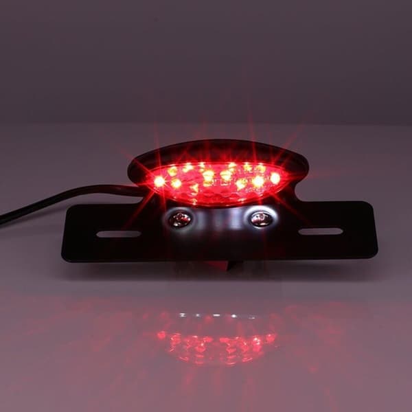 Motorcykel LED Röd Baklykta Bromsljus Nummerplåtslampa Universal Modifierad Retro
