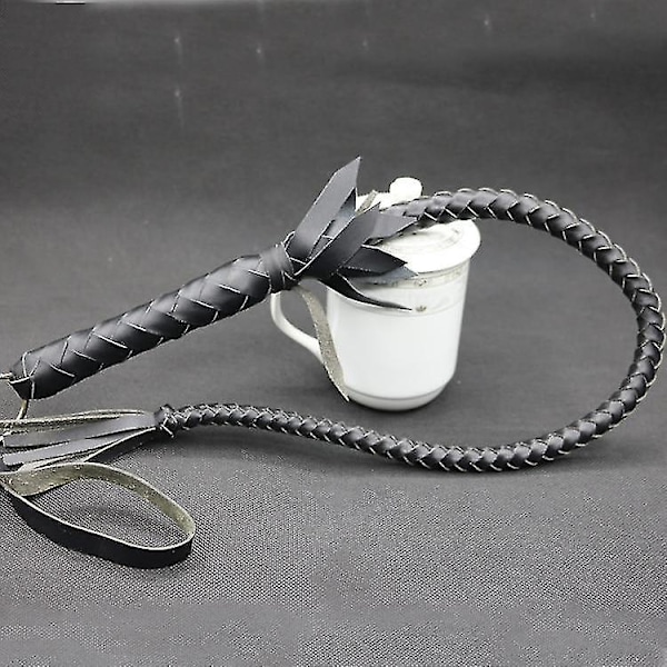 Liukumaton nahkainen puukahva, ratsastuspiiskat, kilparatsastusvarusteet 80cm Leather Black