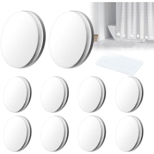 10 par duschdraperivikter, runda magnetiska gardinvikter, magnetiska gardinvikter, duschdraperimagneter för gardiner, dukar