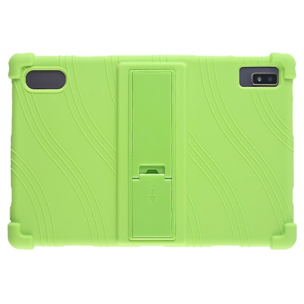 Tablettikotelo Blackview Tab 12:lle, iskunkestävä silikoni+PC-suojakuori jalustalla Green