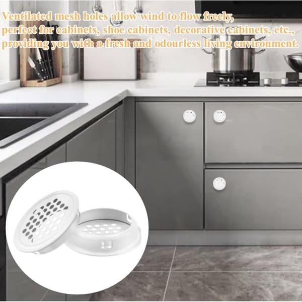 20 STK Hvid Ventilationsrist, 35 mm Rund Luftventil, Ventilationsrist i Rustfrit Stål, Hvid Rund Ventilationsrist