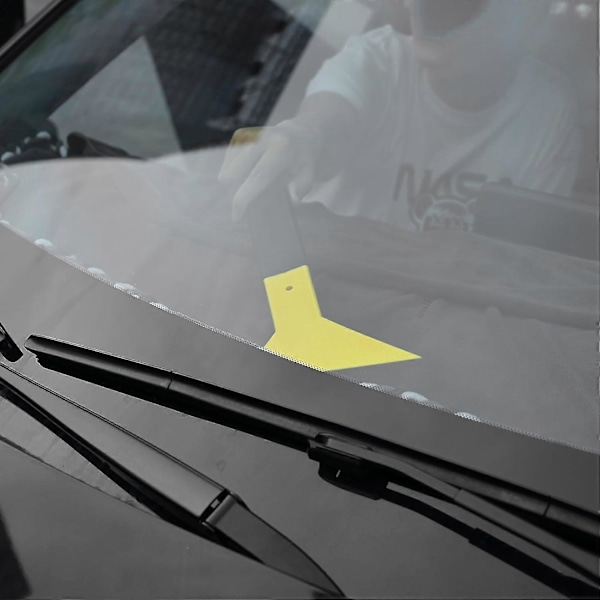 Ikkunatummennuskalvon lasta pitkällä varrella, kaavin kolmionmuotoinen ohut jalka, tummennuslasta, tuulilasin lumen, huurteen ja jään poistotyökalu autoihin, kuorma-autoihin ja ikkunakalvoihin