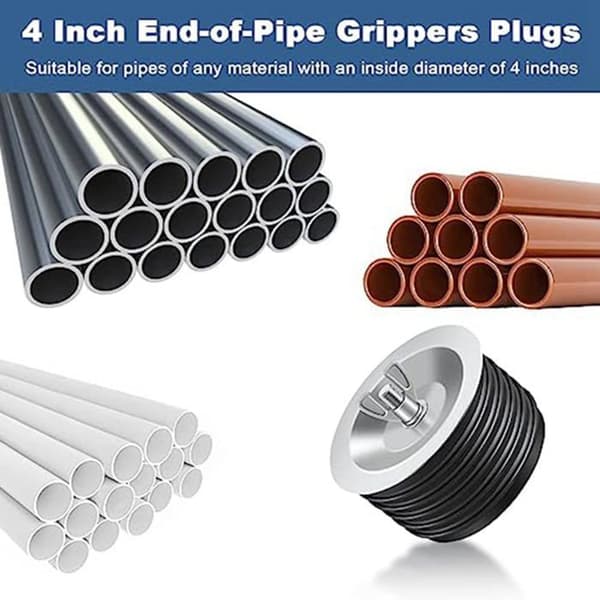 4-tums avloppsplugg - 1-pack - Kraftig PVC - Optimal tätning - För avlopps- och expansionsrör - Svart