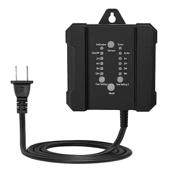 100W Ulkokäyttöön Tarkoitettu Pienjännitemuuntaja Ajastimella ja Valokennosensorilla, 120V AC - 12V DC Säänkestävä LED-maisemavalaistukseen