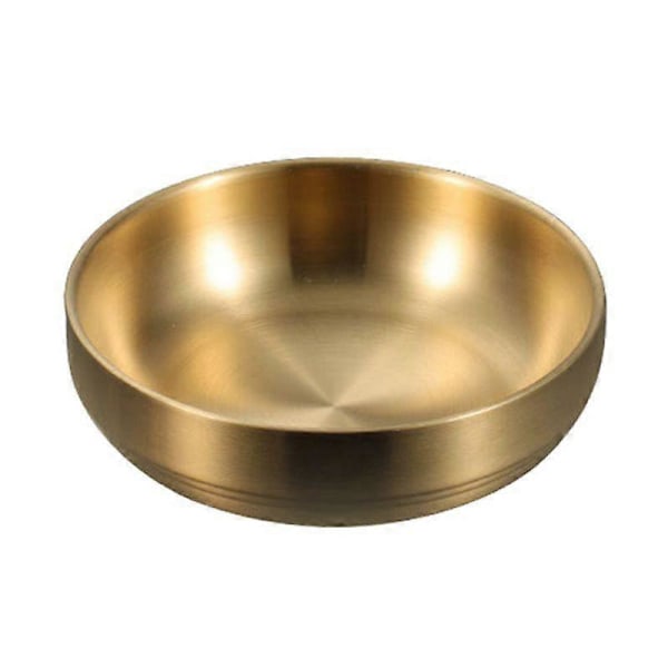 Kjøkken Rustfritt Stål Koreansk Krydderplate Kald Matrett Kimchi Plate Risskål Matlaging Krydderverktøy Tilbehør golden 14cm