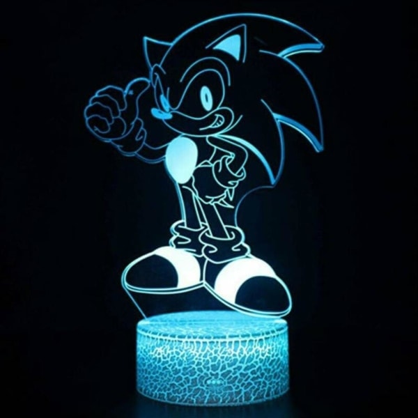 CDQ Sonic The Hedgehog Lampe Farverig Bordlampe til Børneværelse