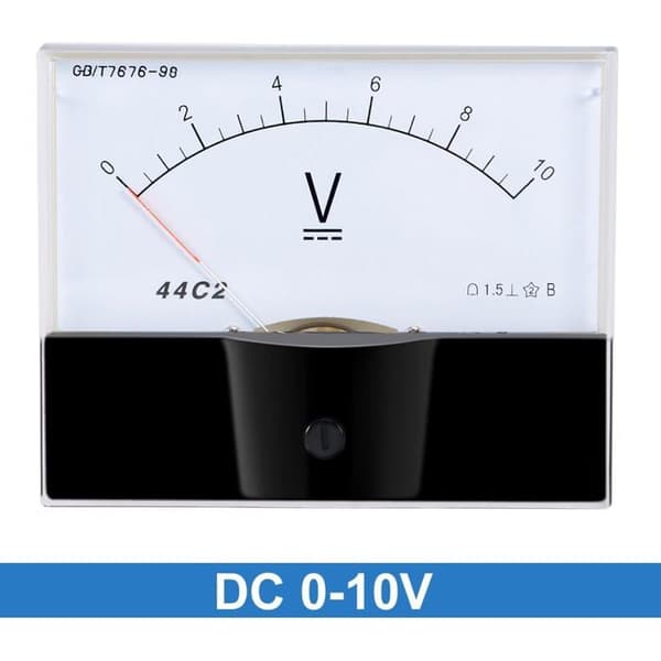 Analog DC Voltmeter 0-10V - 1 Styk - ABS Plast - 1,5% Nøjagtighed - Til El-panel -