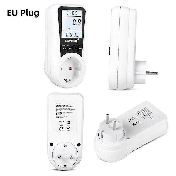 Smart Plug-in Energiovervåker Strømmåler Strømforbruk Overvåkingskontakt 16a