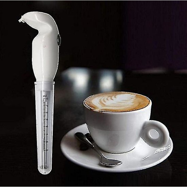 Gresk Frappe Maker Elektrisk Håndmikser Kraftig 25w Turbo Skummer Visp Lang 15cm Blandestav White