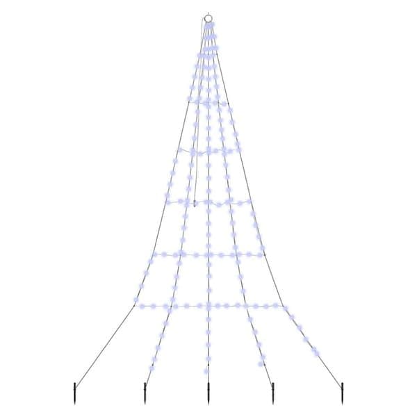LED-joulukuusi maapiikeillä, 168 LED-valoa, sininen, 306 cm, metalli