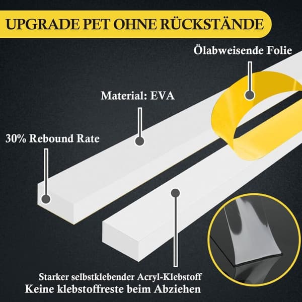 Selvklebende vindusisolasjonstetning - Skumgummi dørpakning - 2 ruller 12mm(B) x 6mm(H) x 4m(L) - Kulde- og støyisolasjon - Støtsikker for