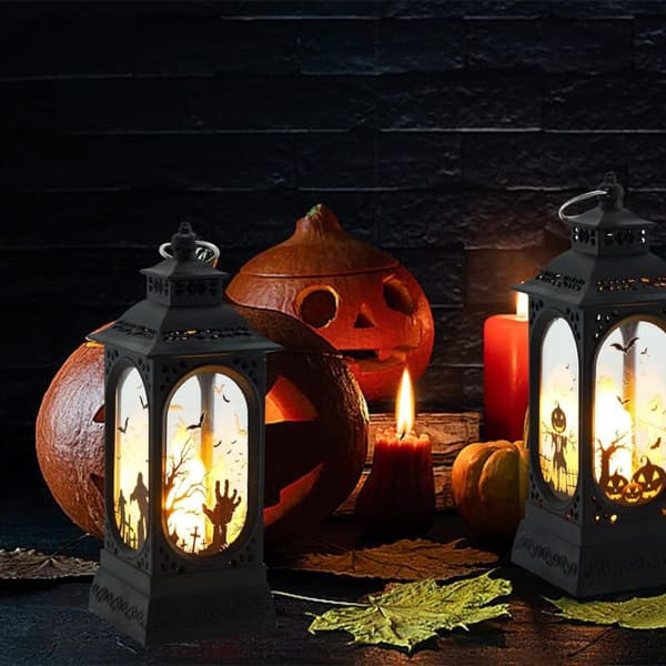 3-delt Halloween LED-lyktsett, dekorativ Halloween LED-oljelampe