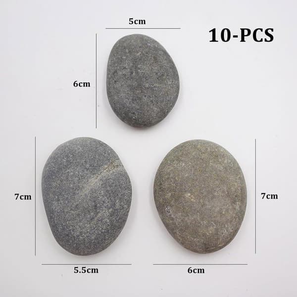Kiviä - 10 kappaletta - Luonnonkivi - Sileä pinta - Luova maalauskäsityö - 5-8 cm Harmaa