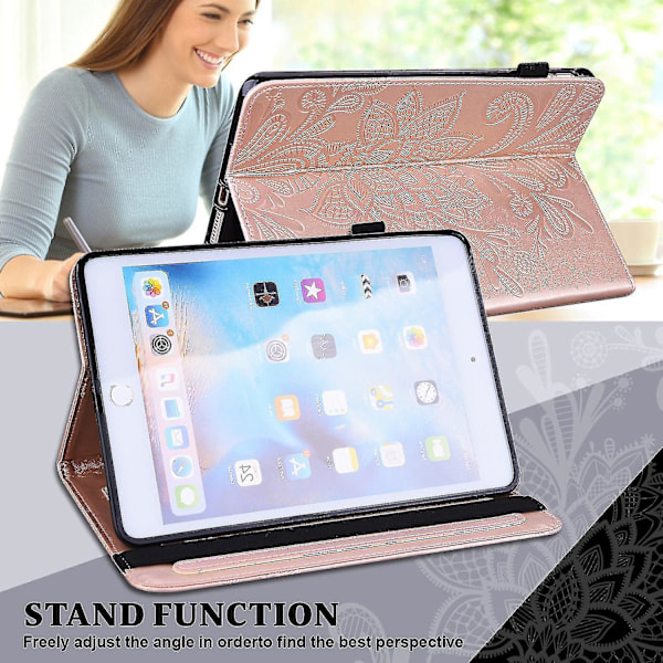 För Lenovo Tab M10 (Gen 3) TB-328FU/TB-328XU Präglat Tablet Ställ Plånboksfodral PU Läder Omslag Pink gold, Rose Gold Style E Lenovo Tab M10 (Gen 3)