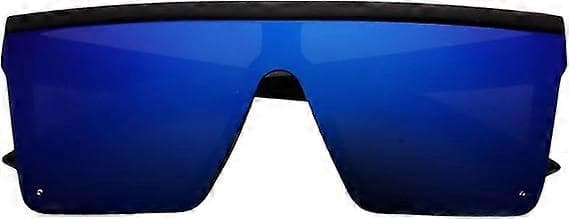 Firkantede Oversized Solbriller til Kvinder Mænd Mode Flad Top Store Ramme Shades Black