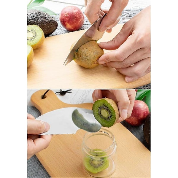 Kiwi-skje i rustfritt stål - Praktisk fruktverktøy (4 stk)