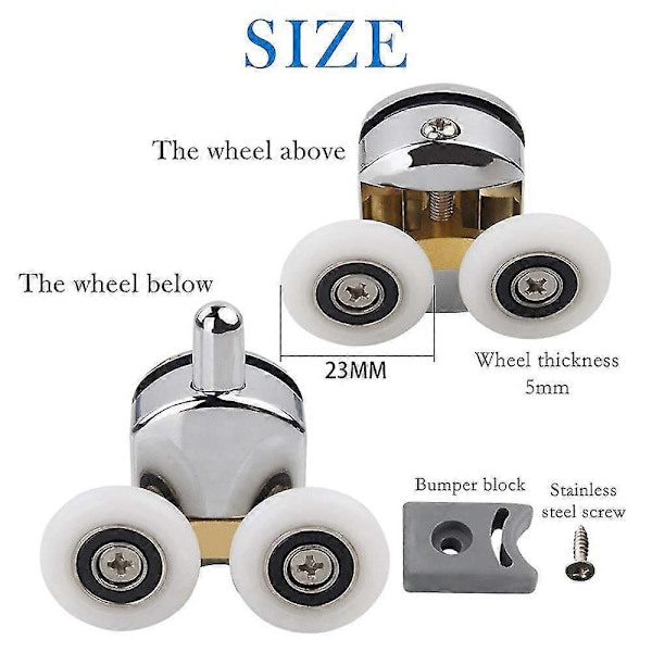 Er Door R, 4 Doble Er Door Rs Skyvedørs Rs Er Kabinett Erstatningshjul For 14mm Glasshull