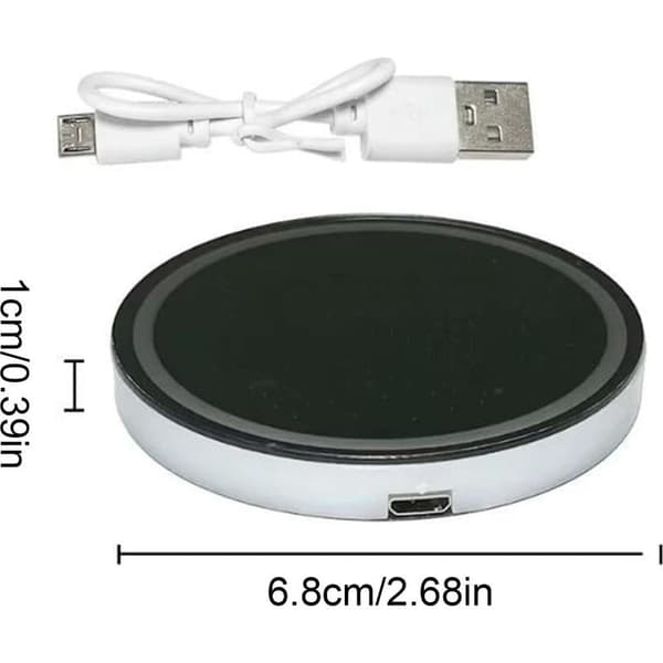Vandtæt LED-interiørlys til bil, trådløse LED-billys, selvlysende biltilbehør, 6,8 x 6,8 x 1 cm