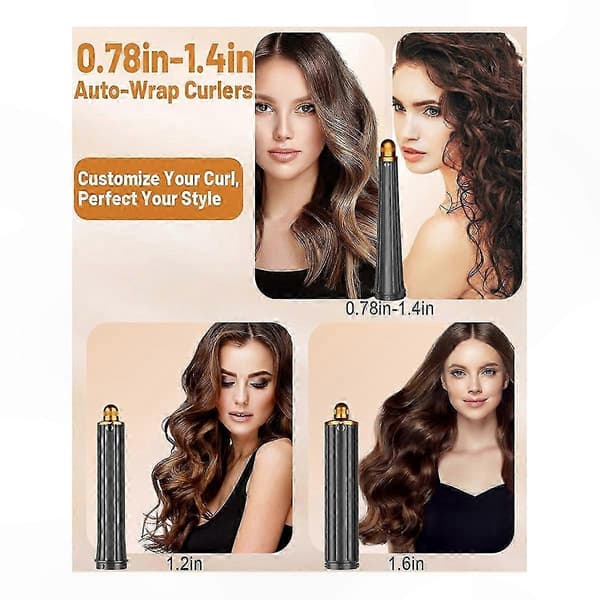 Auto-Wrap Krølltangfeste, Koniske Lange Sylindre for Hårstyling, 20MM-36MM