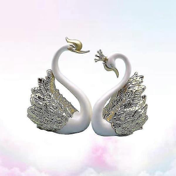 2 stk. Svanepynt Figurer, bryllup juledekoration A