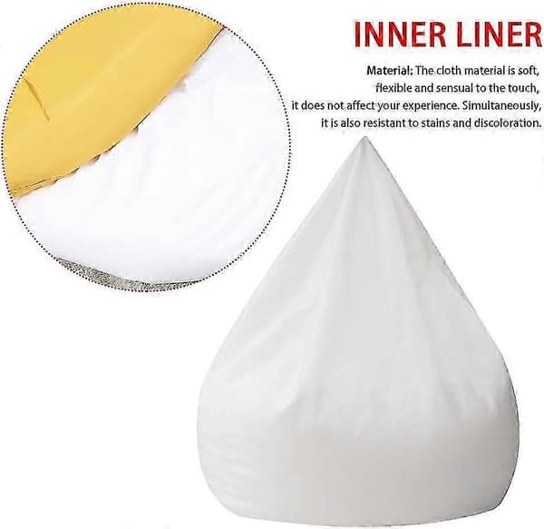 Innerfor til stolpuff, pufftrekk uten fyll (L: 100 x 120 cm) 70X80CM