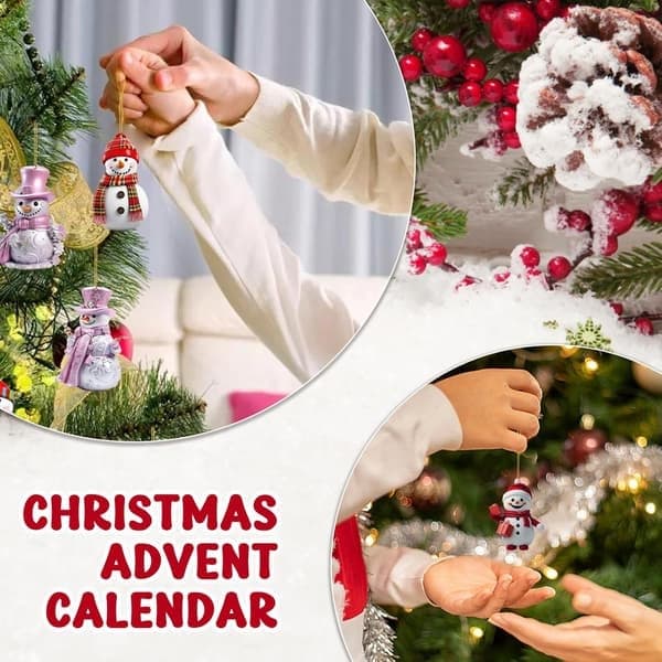 Adventskalender 24 dagar julnedräkningskalender 2D jul för barn och vuxna inredning