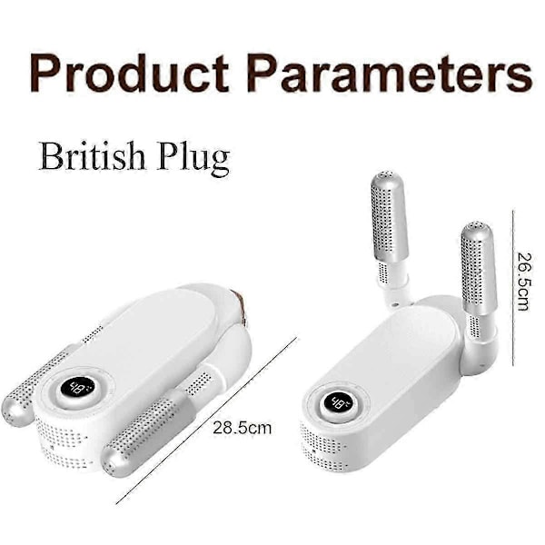 Boksehandsketørrer, Skotørrer, Støvletørrer & Støvlevarmer med Intelligent Timer, Foldbart Design & Hurtigtørrende Elektrisk Punching Handsketørrer, Effekt